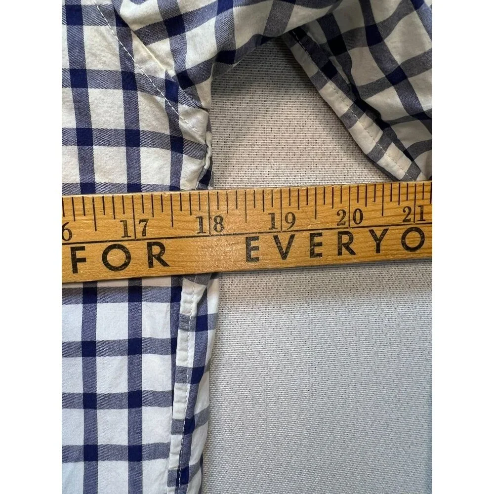 J. Crew Men's Slim Fit Button Down Shirt Long Sleeve Size S Navy White Check